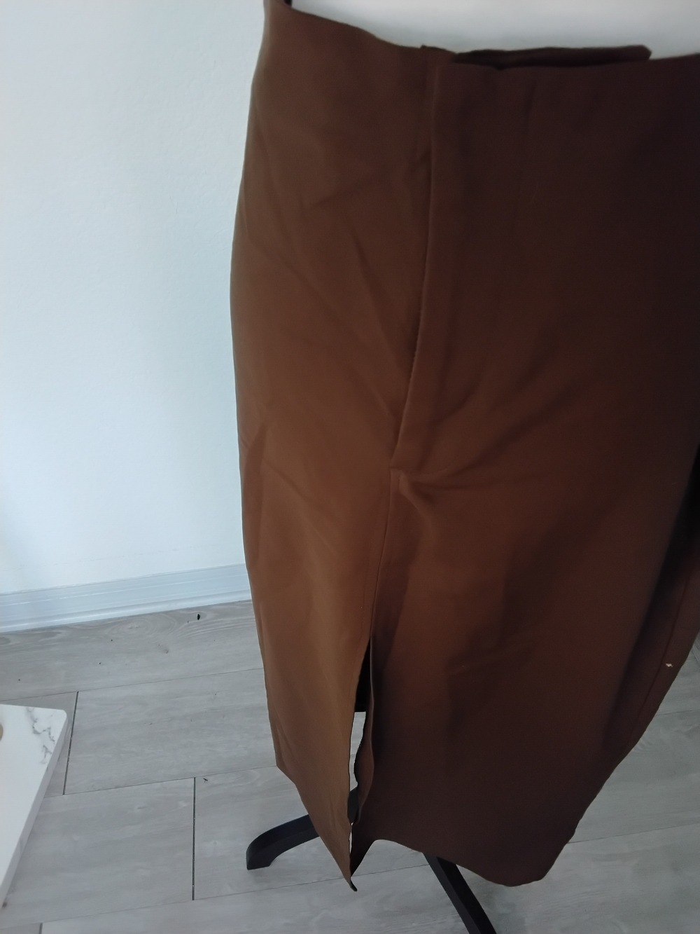 Zara Brown Pencil Skirt with Front Slit